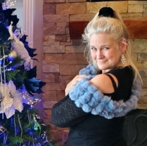 Light Blue Rabbit Ball Scarf